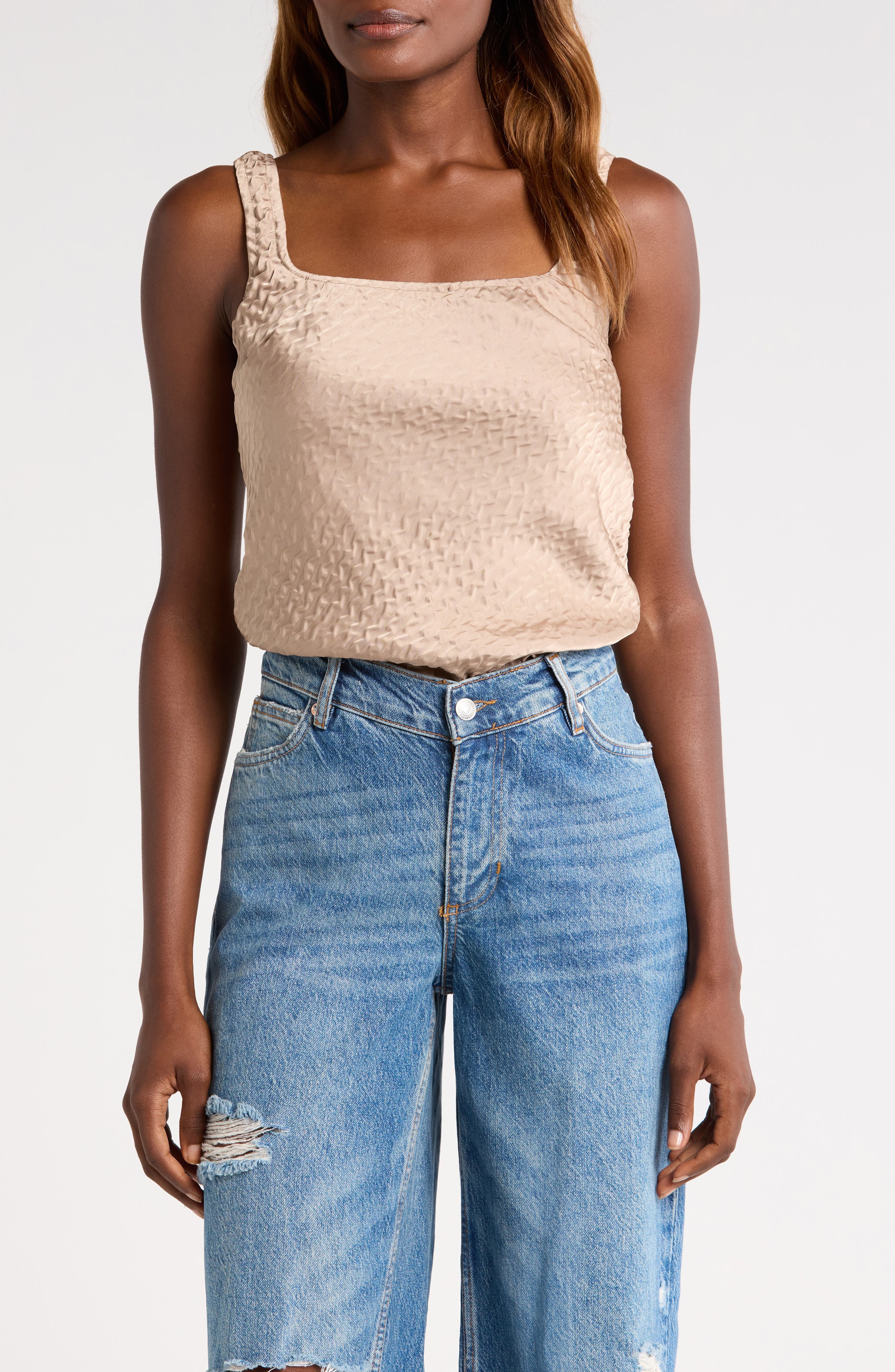 ASTR the Label Textured Satin Tank