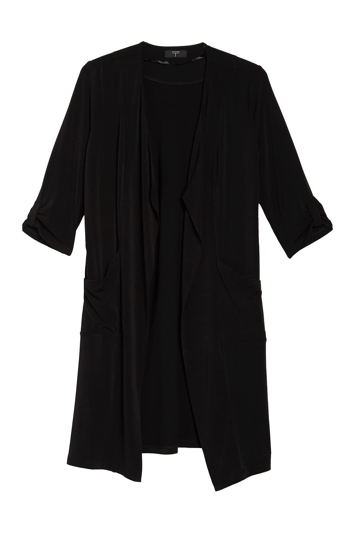T Tahari Open Front Tab Sleeve Cardigan (Women) | Nordstromrack