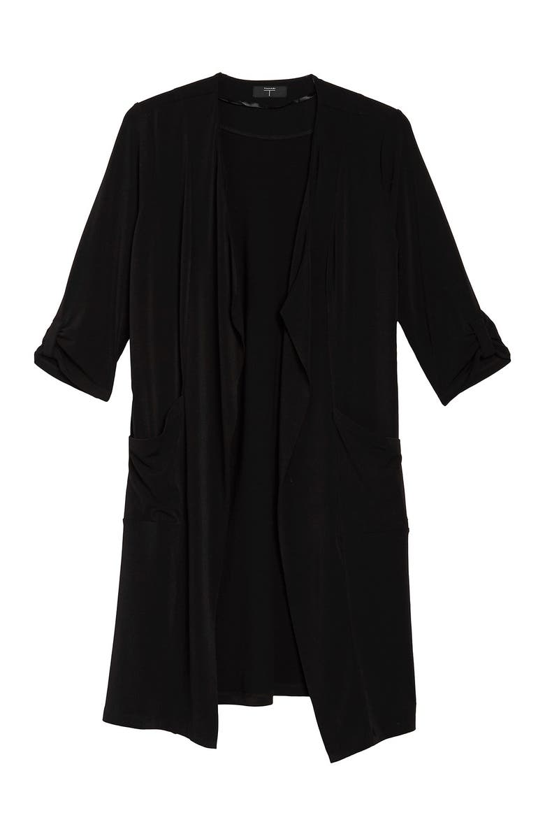 T Tahari Open Front Tab Sleeve Cardigan, Main, color, 