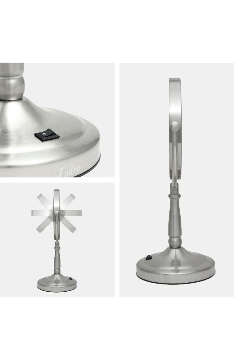 Zadro Lighted Makeup Mirror with 5X/1X Magnifications & Cordless, Alternate, color, Satin Nickel