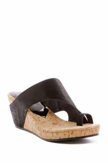 Donald Pliner Gyer Leather Wedge Sandal