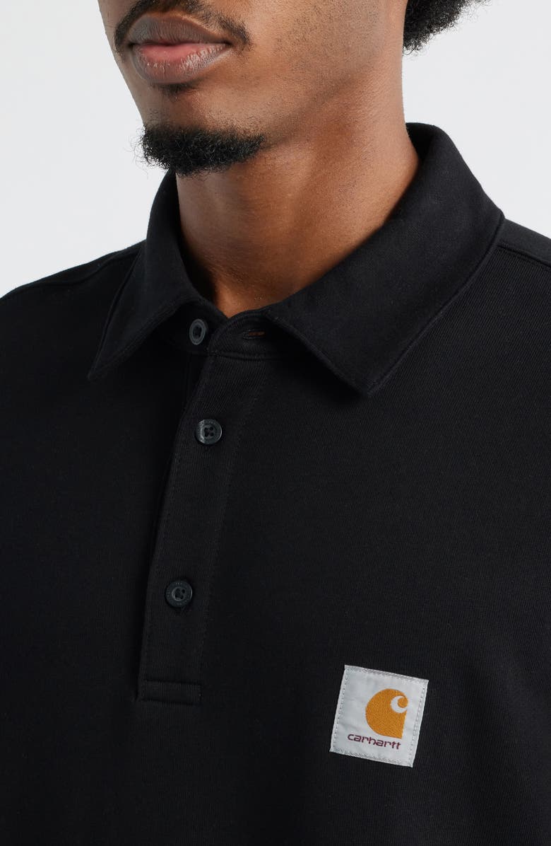 Carhartt Work In Progress French Terry Polo Sweatshirt, Alternate, color, Black
