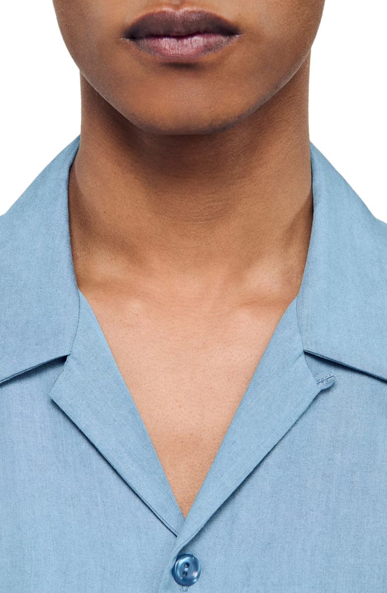 SANDRO Short-sleeved shirt, Alternate, color, Chambray