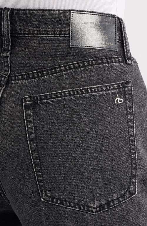 Rag & Bone Featherweight Logan High Waist Wide Leg Jeans In Black