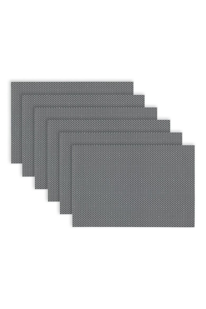 Set of 6 Vinyl Placemats, Alternate, color, EMBEDDED SPARKLES SILVER