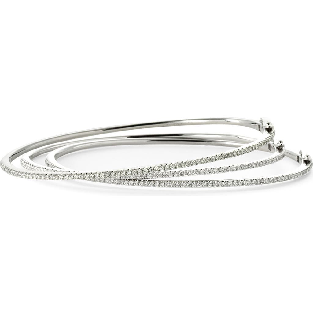 Bony Levy Skinny Stackable Diamond Bangle In 18k White Gold