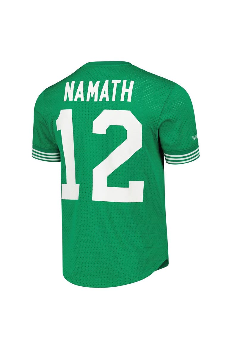 Men's Mitchell & Ness Joe Namath Kelly Green New York Jets Retired Player Name & Number Mesh Top, Alternate, color, Kelly Green