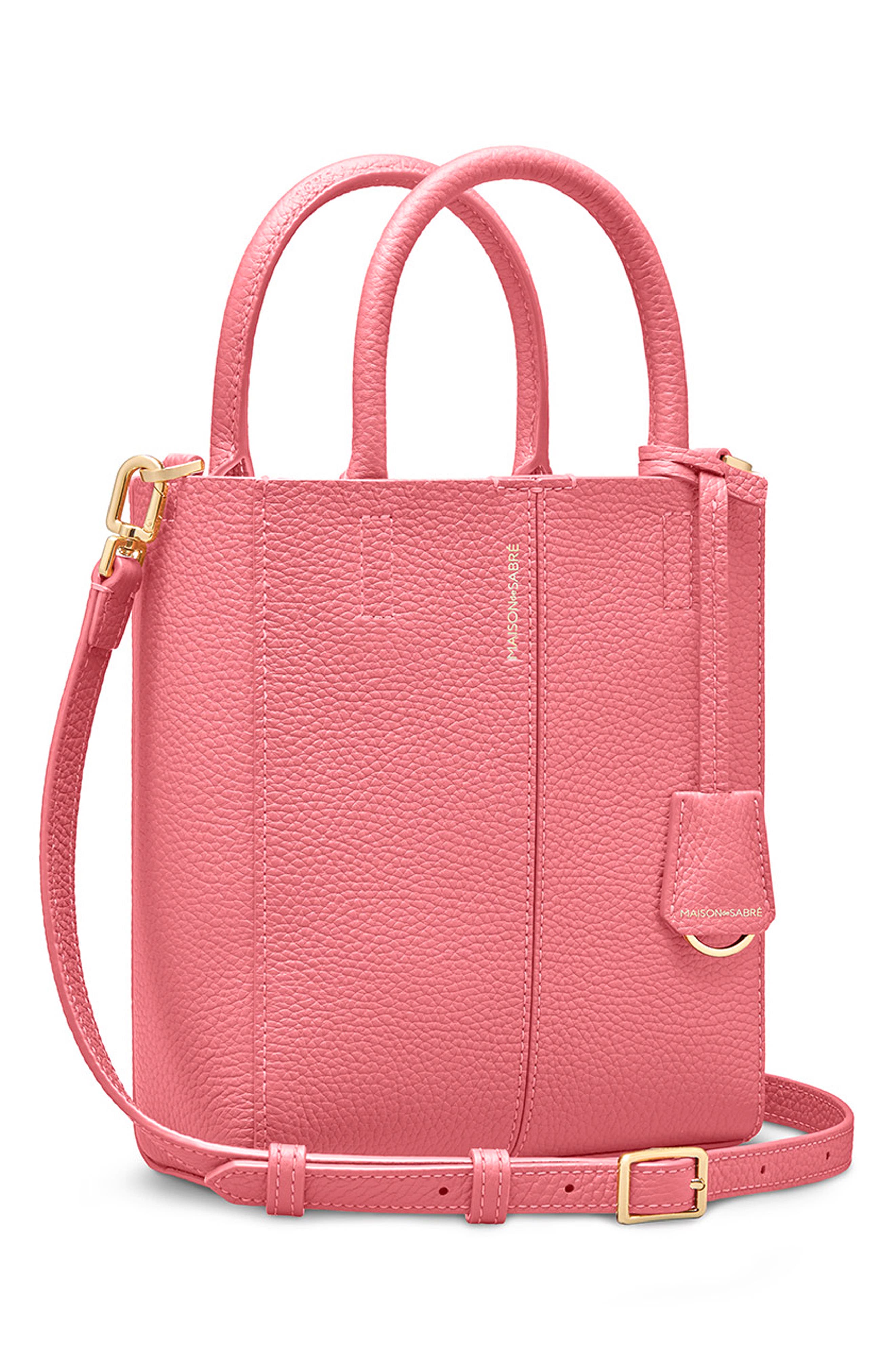 Mini Leather Soft Tote, Alternate, color, Candy Sandstone