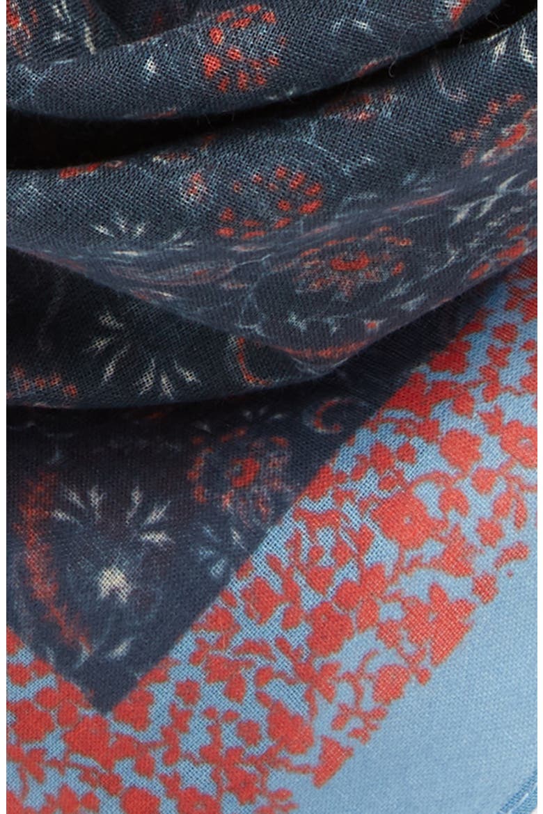 Women's Floral Square Bandana, Alternate, color, NAVY FLORID FLORAL