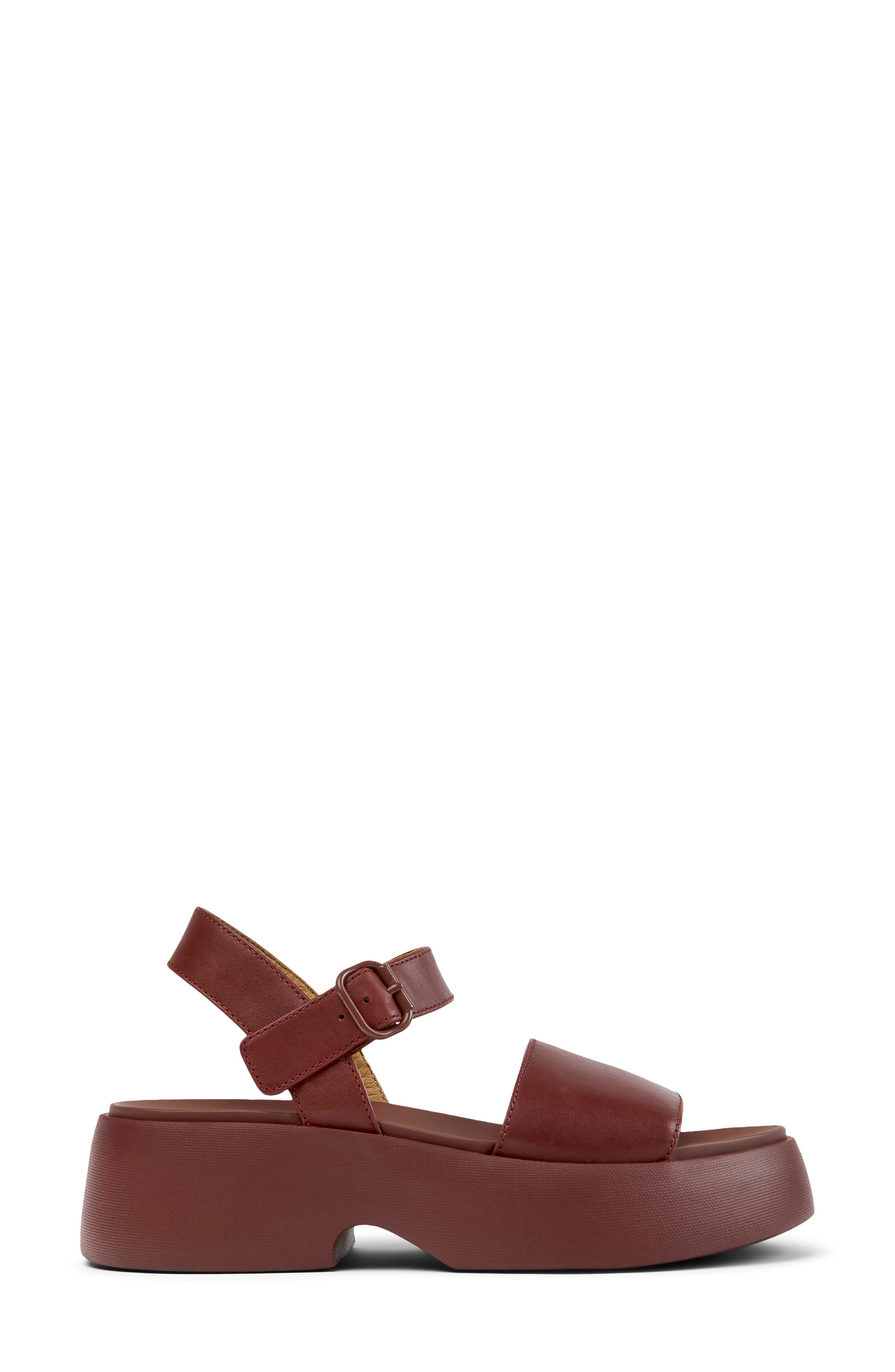 Tasha Ankle Strap Wedge Sandal, Alternate, color, BURGUNDY
