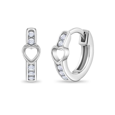 Open Heart Girl Hoop Earrings