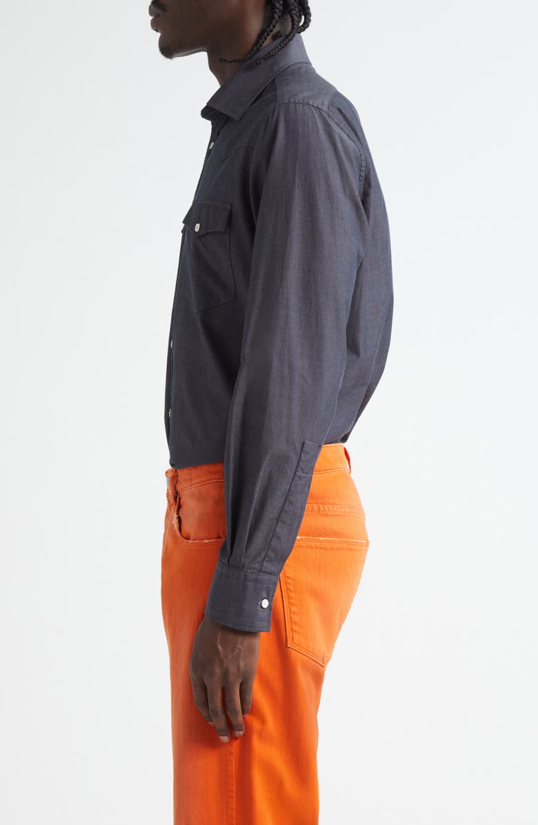 Massimo Alba Arizona Western Button-Up Shirt, Alternate, color, Dark Blue