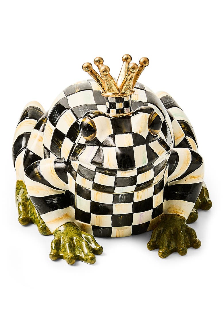 Courtly Check Frog Hide-a-Key, Alternate, color, BLACK