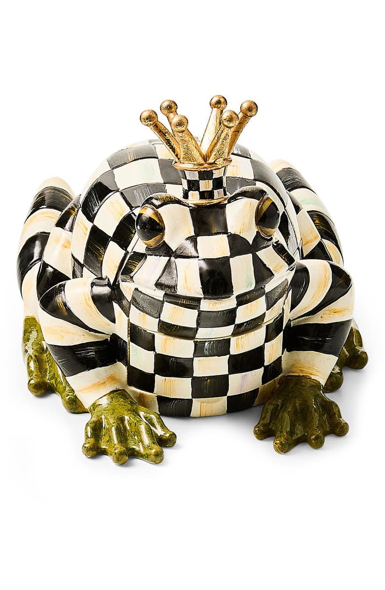 MACKENZIE CHILDS Courtly Check Frog Hide-a-Key, Alternate, color, Black