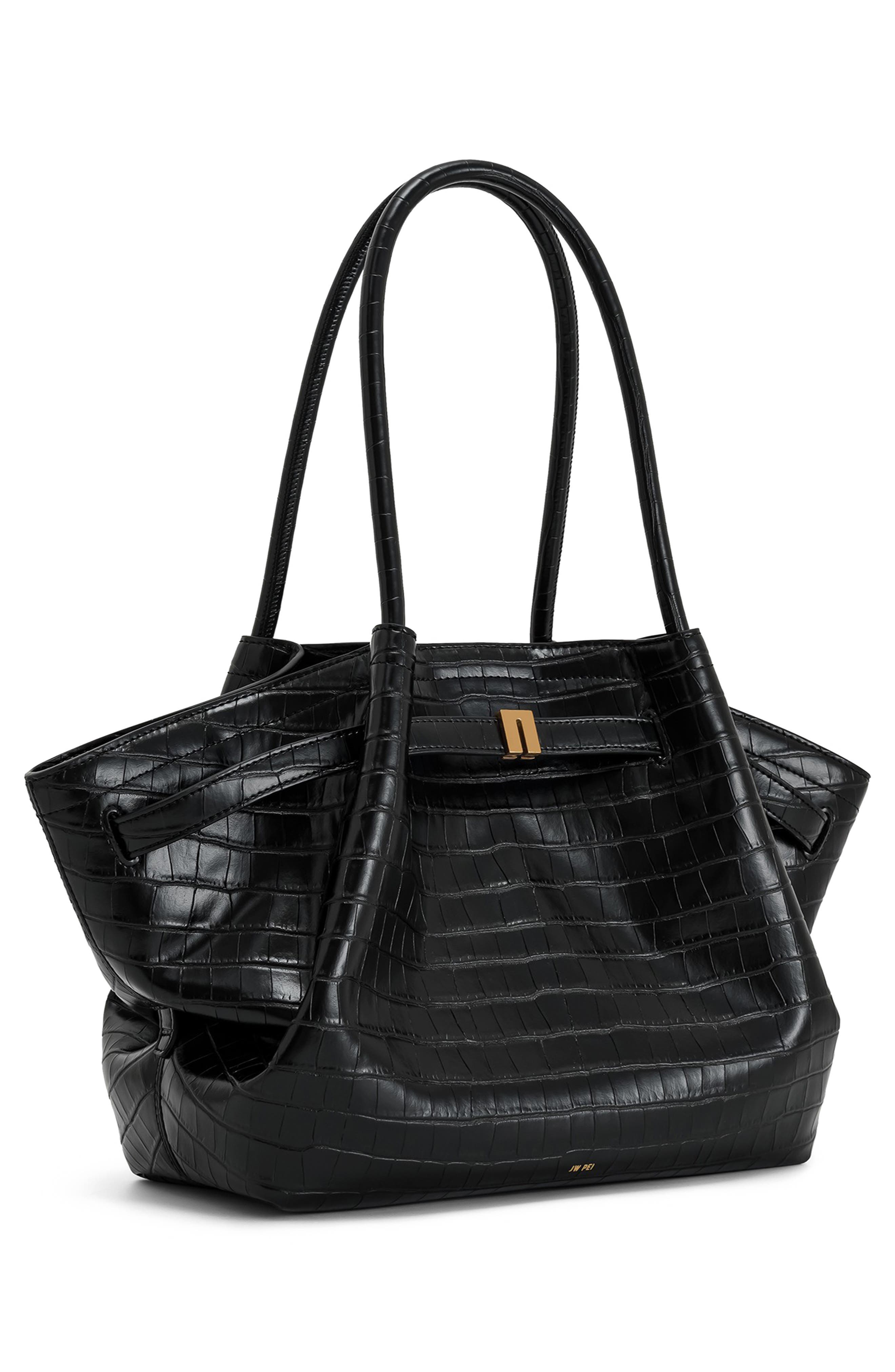 JW PEI Medium Hana Croc Embossed Faux Leather Tote, Alternate, color, 