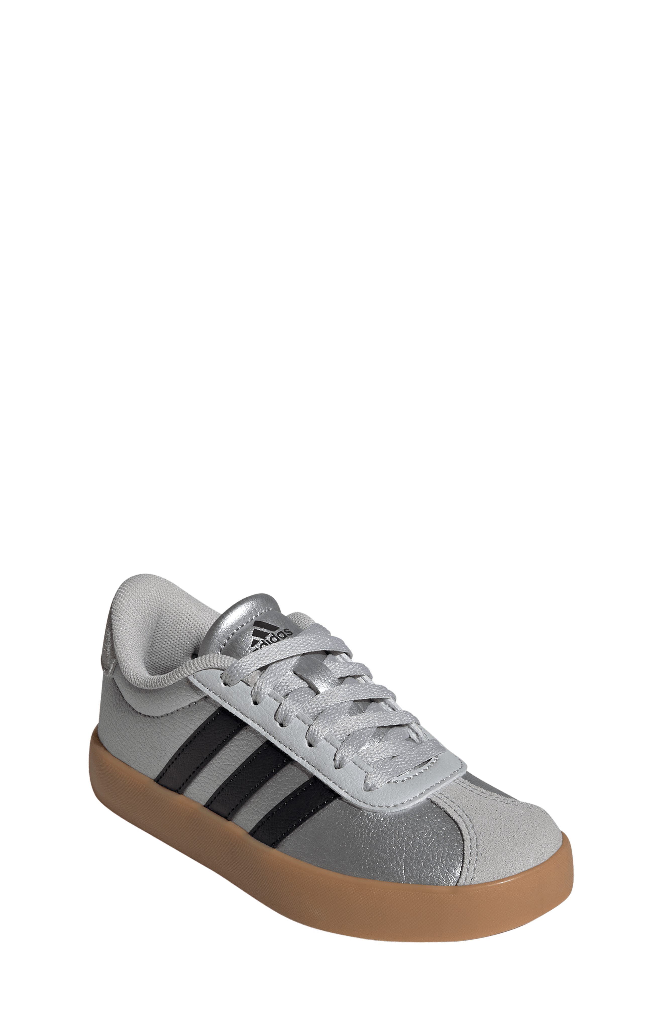 Kids' VL Court 3.0 Sneaker, Main, color, SILVER/ CORE BLACK/ GREY