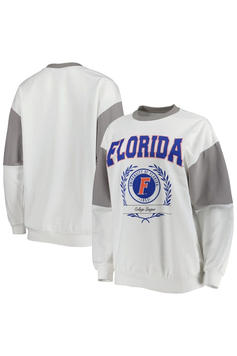 Women's Gameday Couture White Florida Gators It's A Vibe Dolman Pullover Sweatshirt, Main, color, White