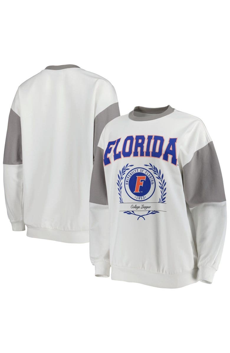 GAMEDAY COUTURE Women's Gameday Couture White Florida Gators It's A Vibe Dolman Pullover Sweatshirt, Main, color, 