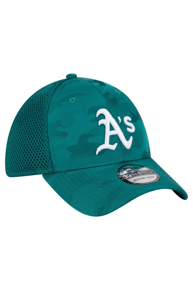 Men's New Era Green Athletics Subtle Camo 39THIRTY Flex Hat, Alternate, color, Green