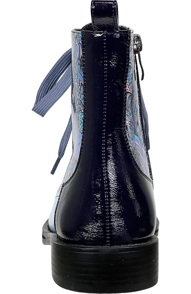 NINETY UNION Mixed Print Lace-Up Boot, Alternate, color, Blue Multi