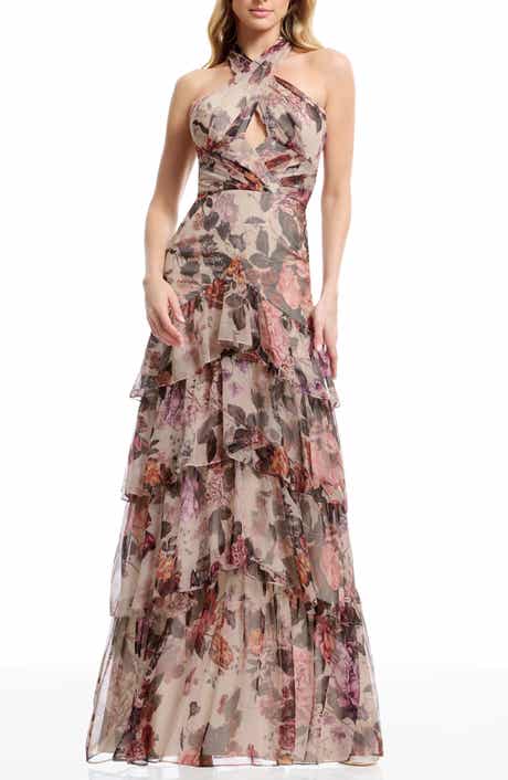 Maya Cutout Halter Evening Gown