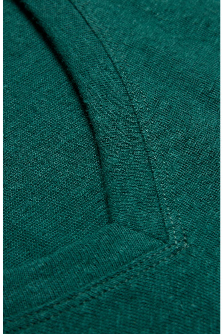 Relaxed V-Neck Linen Blend T-Shirt, Alternate, color, Teal