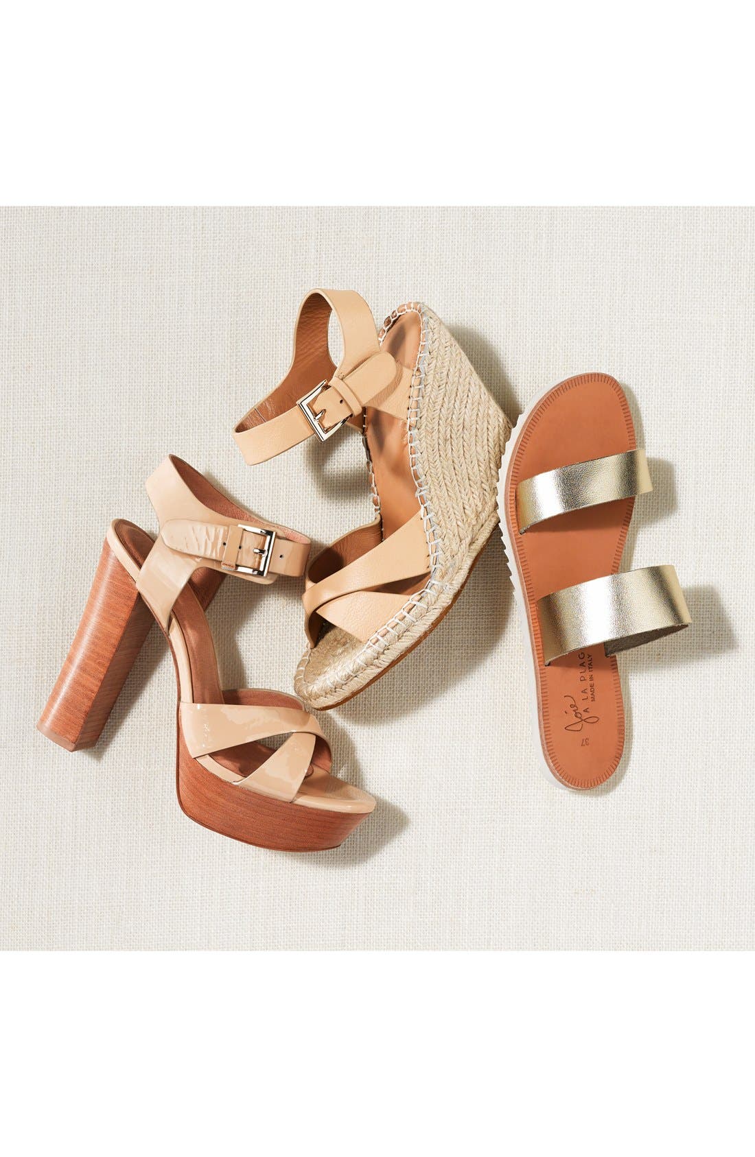 'Lena' Leather Wedge Sandal, Alternate, color, BLACK