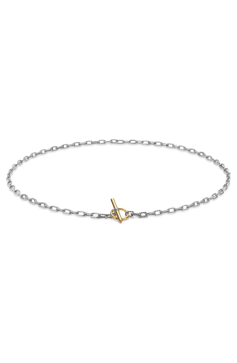 David Yurman DY Madison<sup>®</sup> Toggle Chain Necklace in Sterling Silver with 18K Yellow Gold, 3mm, Alternate, color, Silver