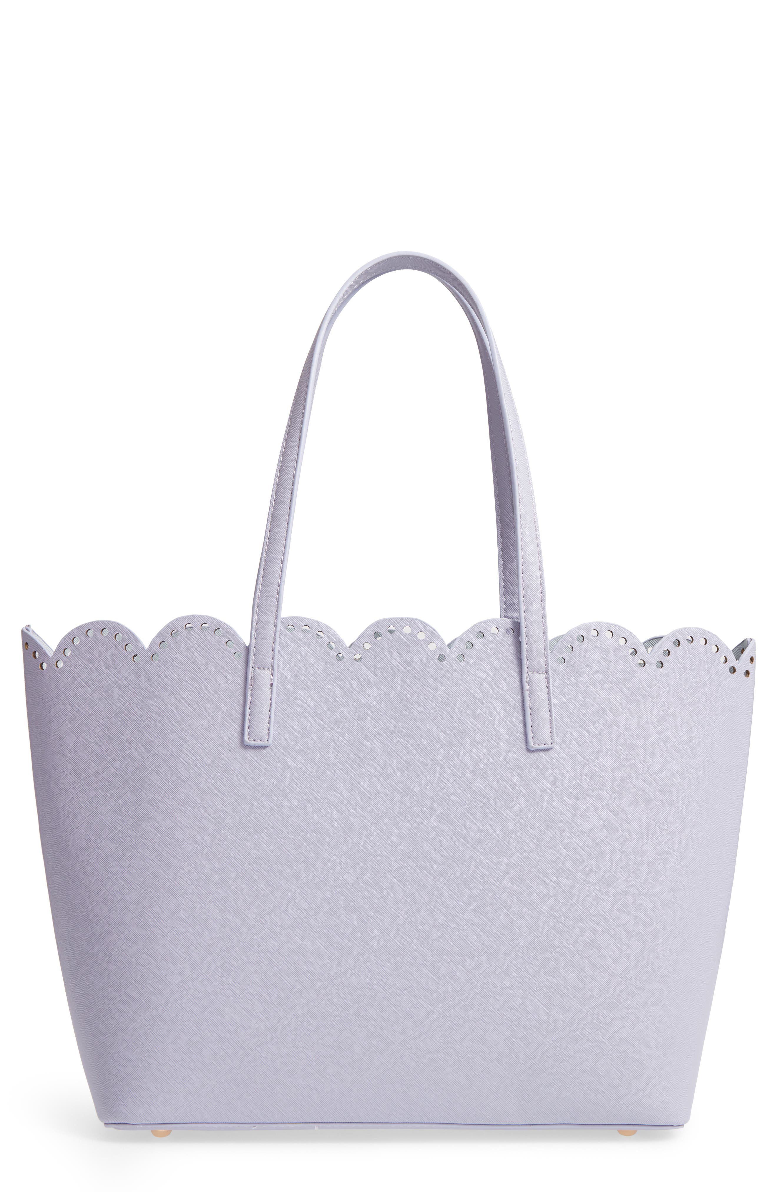 BP. Scalloped Faux Leather Tote, Main, color, 