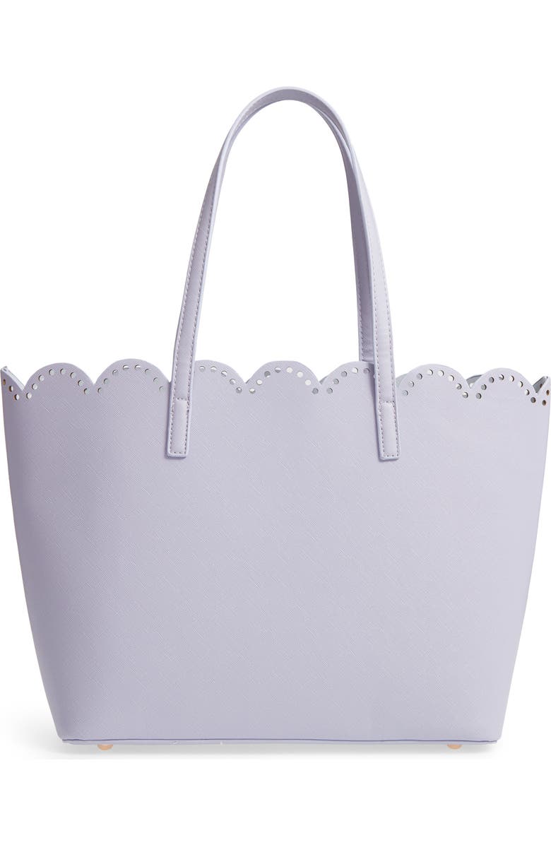 BP. Scalloped Faux Leather Tote, Main, color,