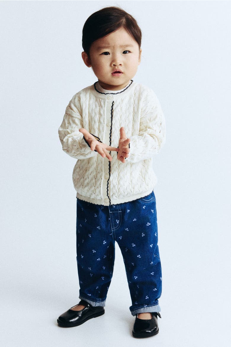 Cotton Trousers, Main, color, Dark denim blue/cherries
