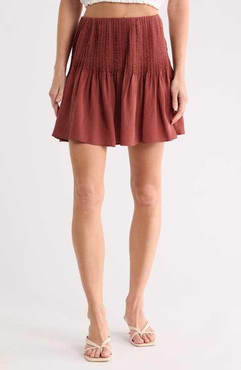 Pintuck Miniskirt