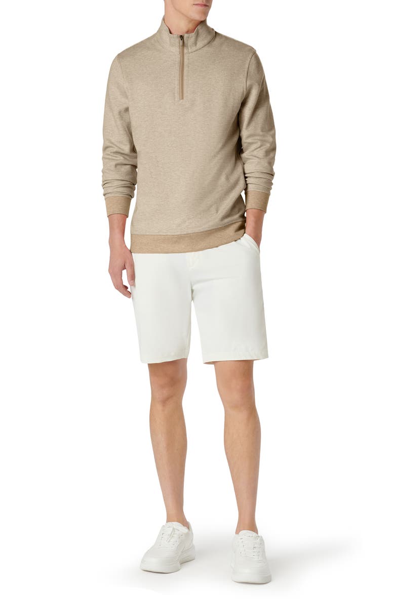 Bugatchi Quarter Zip Pullover, Alternate, color, Sand