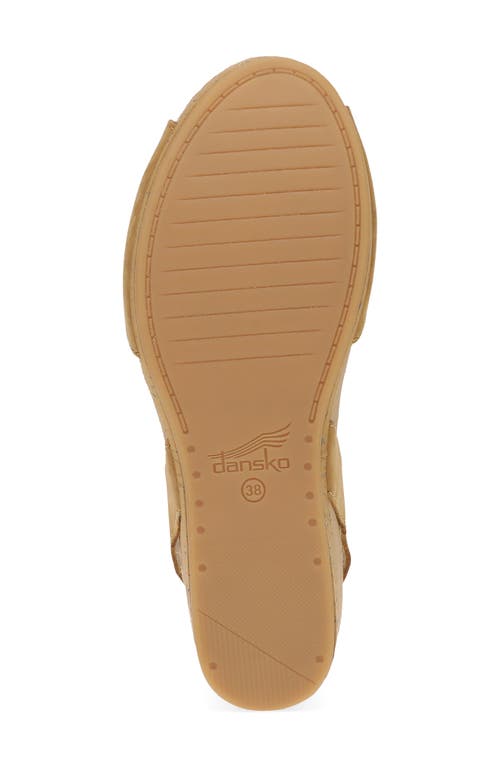 Dansko Stella Ankle Strap Platform Wedge Sandal In Dijon Milled Nubuck