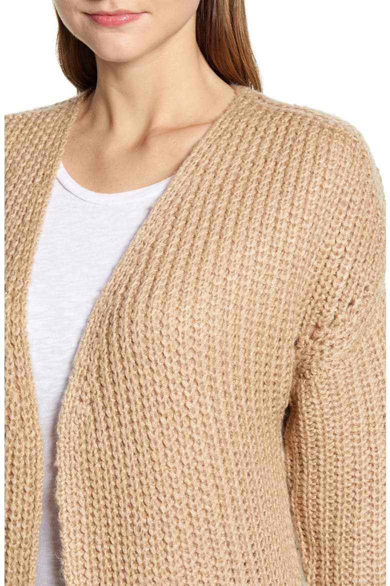 Open Front Cardigan, Alternate, color, IRISH CREAM