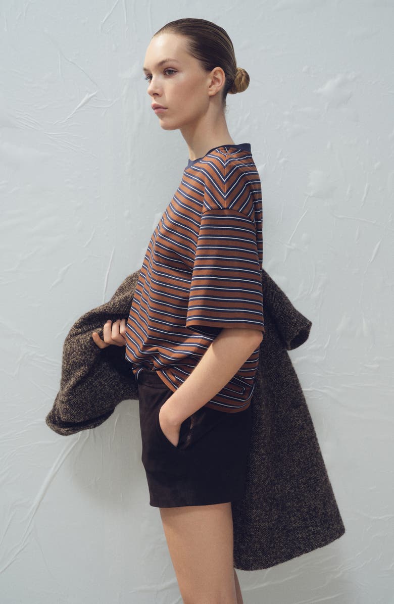 MANGO Stripe T-Shirt, Alternate, color, Russet