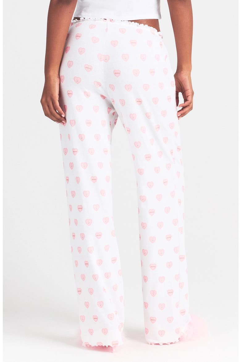 Straight Leg Pajama Pants, Alternate, color, SNOW LACE HEARTS