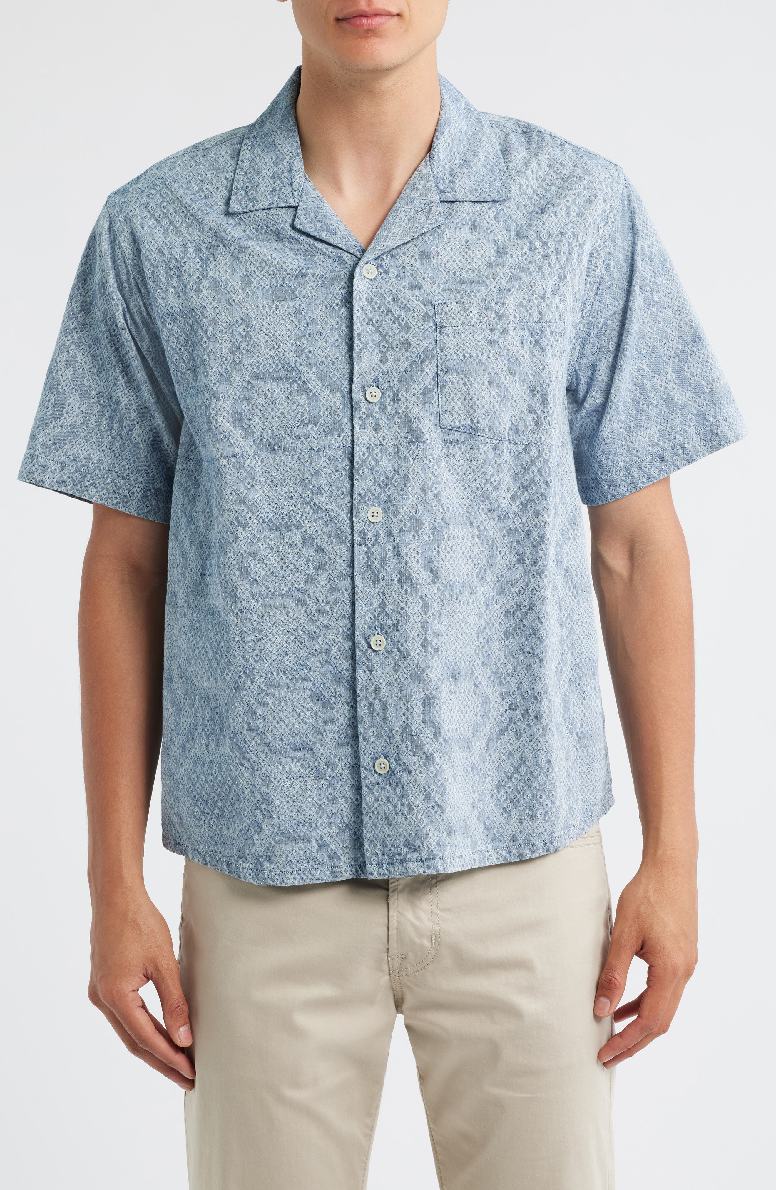 Corridor Diamond Jacquard Cotton Camp Shirt