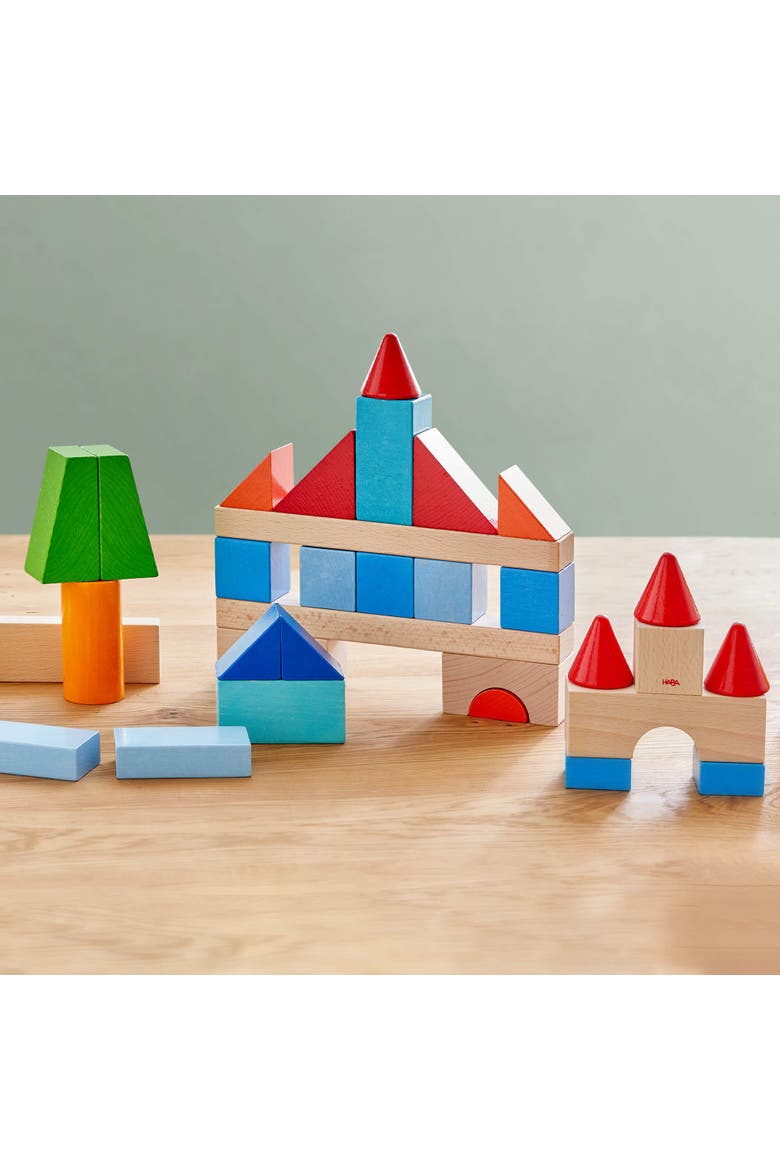 Colored Wooden Building Blocks - 46 Piece Set, Alternate, color, Multi