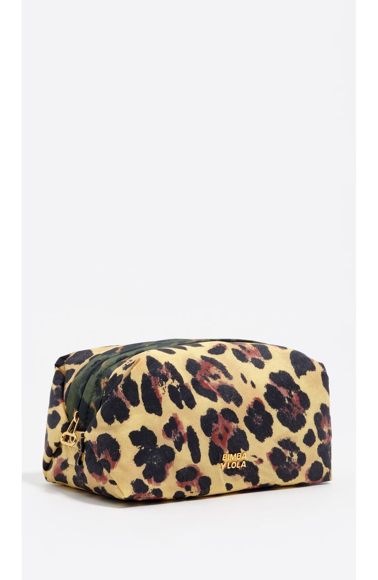 Bimba y Lola Leopard Print Make-Up Case, Main, color, Leopard Vanilla