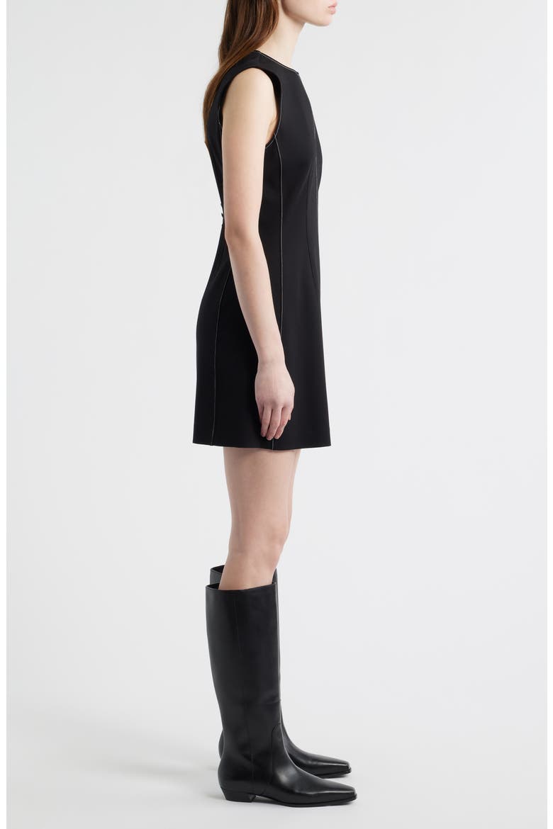Irene Contrast Embroidery Minidress, Alternate, color, BLACK