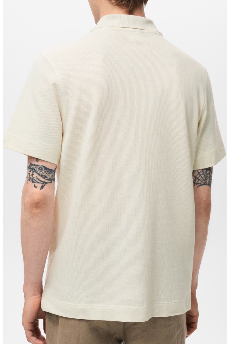 Fine Rib-Knit Polo, Alternate, color, IVORY WHITE