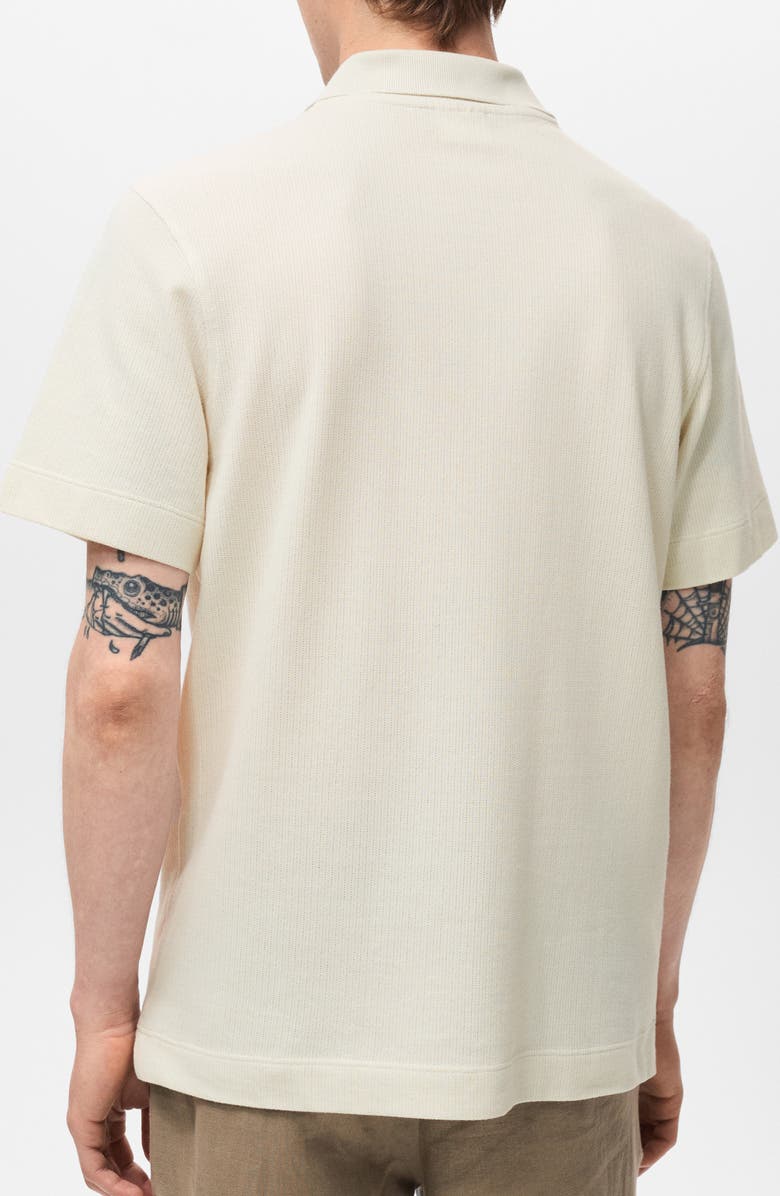 MANGO Fine Rib-Knit Polo, Alternate, color, Ivory White