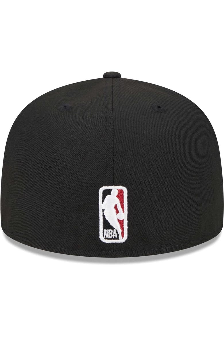 Men's New Era Black Miami Heat Checkerboard UV 59FIFTY Fitted Hat, Alternate, color, Black