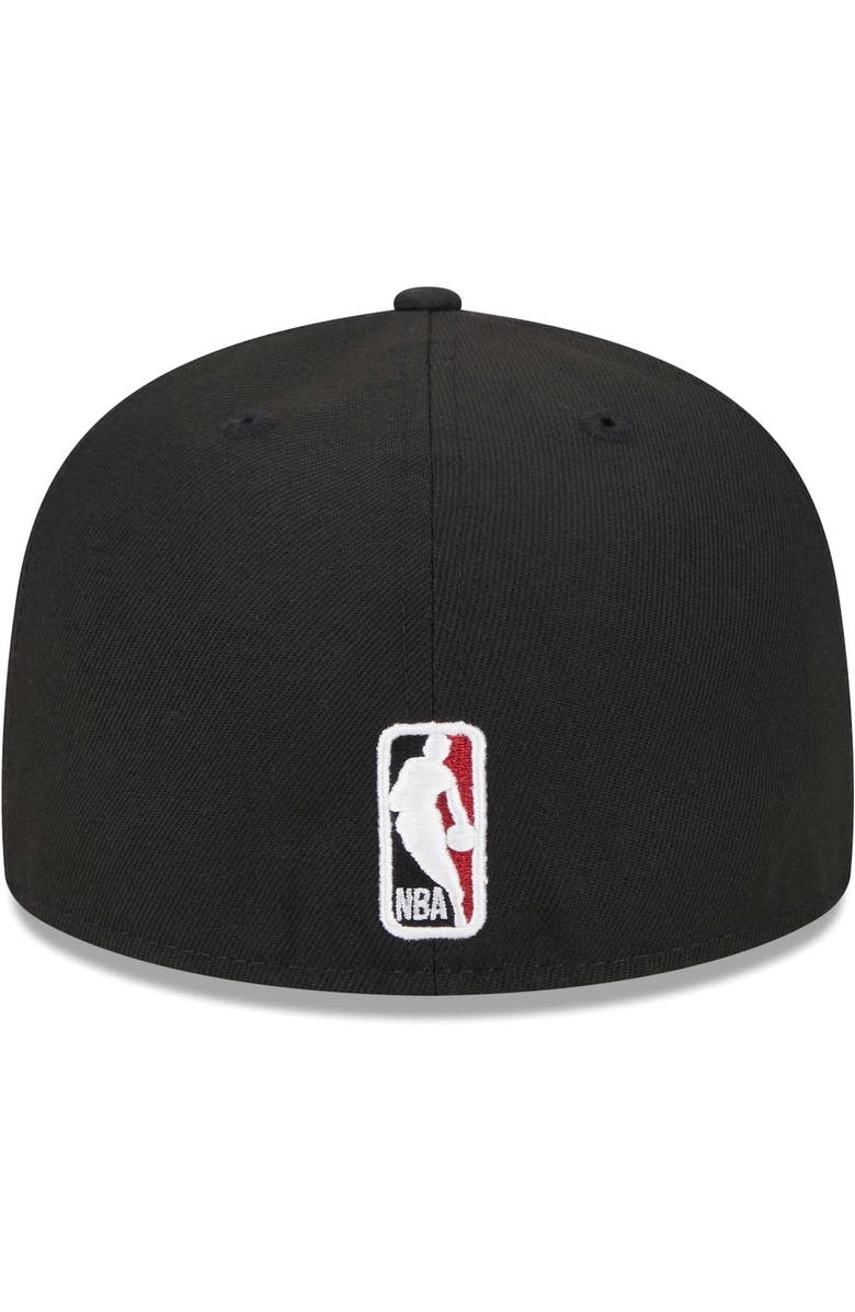 New Era Men's New Era Black Miami Heat Checkerboard UV 59FIFTY Fitted Hat, Alternate, color, Black