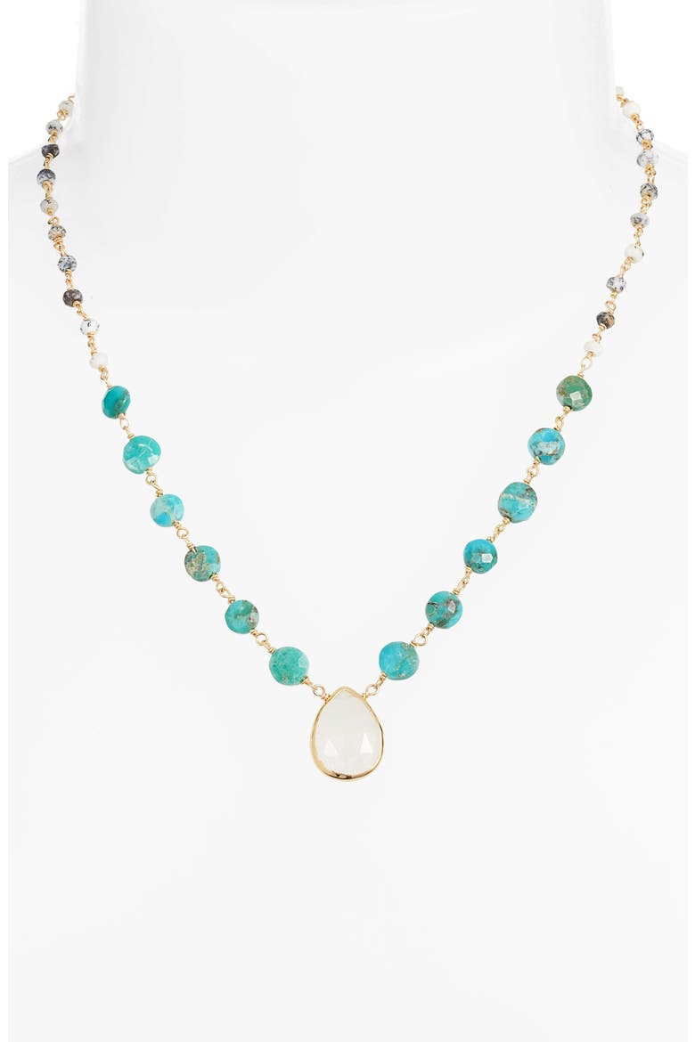 Semiprecious Stone Pendant Necklace, Alternate, color, TURQUOISE