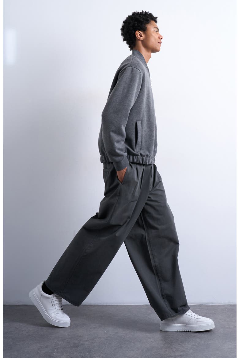 Super Baggy Cotton Twill Wide Leg Pants, Alternate, color, KHAKI