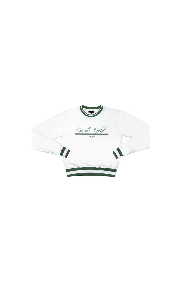 Embroidered Crewneck Sweatshirt, Main, color, White/Green