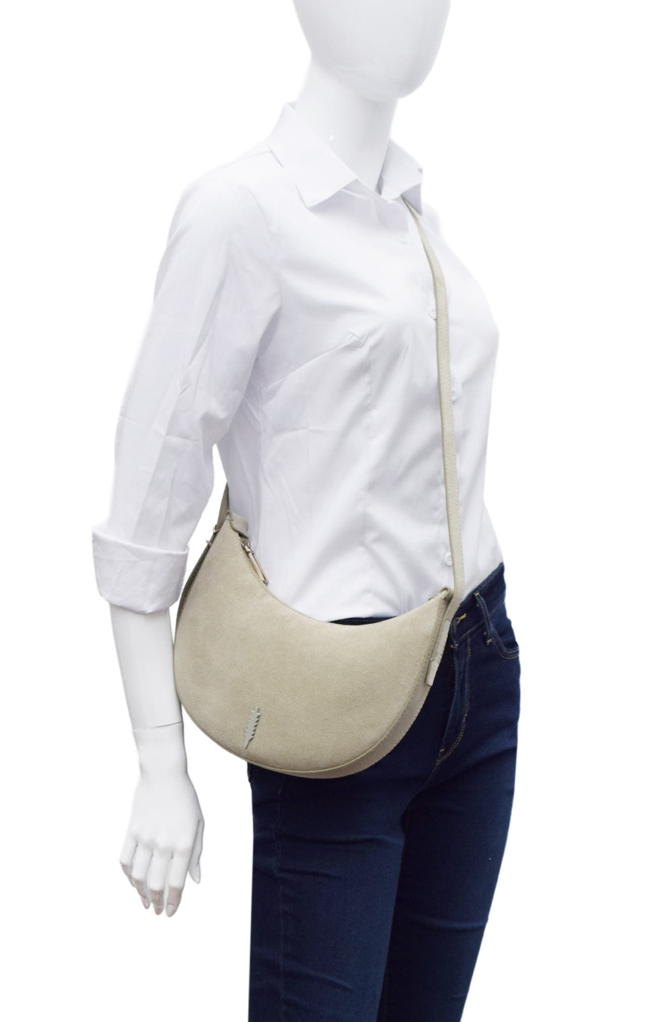 Thacker Silas Suede Crossbody Bag, Alternate, color, Sage