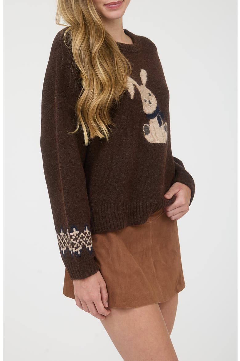 Bunny Sweater, Alternate, color, BROWN